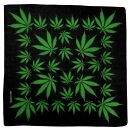 Bandana Tuch Hanfblatt groß klein Cannabis schwarz-grün quadratisches Kopftuch Halstuch