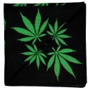 Bandana fazzoletto da collo foglia di canapa grande piccola cannabis nero-verde quadrato