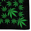 Bandana fazzoletto da collo foglia di canapa grande piccola cannabis nero-verde quadrato