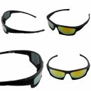 Schmale Sonnenbrille Knuckles 6,5x4cm matt schwarz Bikerbrille Sportbrille