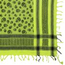Kufiya - Keffiyeh - Calaveras pequeños verde-verde brillante - negro - Pañuelo de Arafat