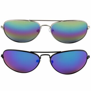 Pilot glasses sunglasses Outer Pilot 6x5cm mirrored biker glasses