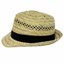 Trilby Strohhut schwarzes Band Sonnenhut Kopfbedeckung Hut Stroh