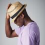 Cappello di paglia Trilby fascia nera cappello da sole copricapo cappello di paglia