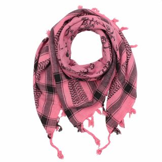 Kefiah - Teschi con sciabola rosa - nero - Shemagh - Sciarpa Arafat