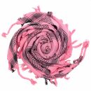 Kufiya - Keffiyeh - Calaveras con sable rosa - negro - Pañuelo de Arafat