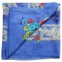 Pañuelo de algodón - Flores 2 azul - Pañuelo cuadrado para el cuello