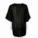 Baumwollhemd schwarz kurzarm Tunika Shirt Oberteil