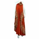 Summer dress red brown Oneside Spaghetti Straps beach dress batik dress