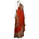 Summer dress red brown Oneside Spaghetti Straps beach dress batik dress