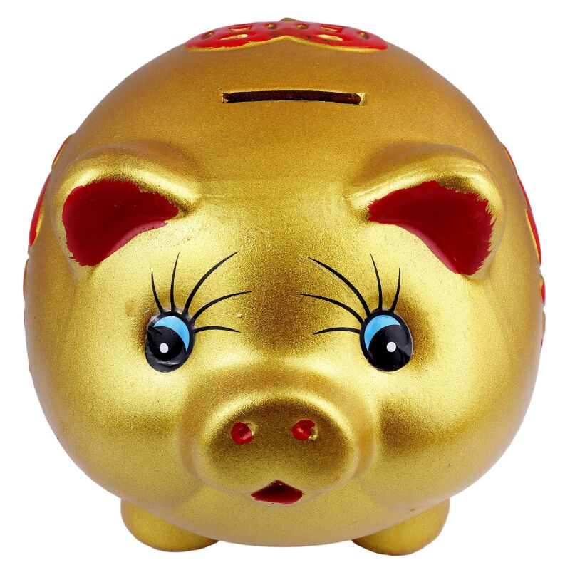 Spardose Glücksschwein gold Sparschwein Sparbüchse, 12,95 €