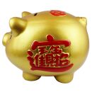 Savings box lucky pig gold piggy bank money box