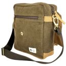 Shoulder bag olive green beige bag washed jute shoulder bag handle