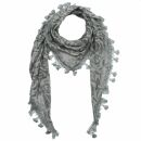 Scarf triangular - Roses pattern - grey