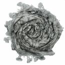 Scarf triangular - Roses pattern - grey