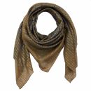 Cotton Scarf - Indian pattern 1 - brown Lurex silver - squared kerchief