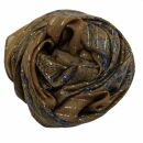Sciarpa di cotone - Modello dallIndia 1 marrone strisce argento - lurex argento - foulard quadrato