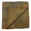 Pañuelo de algodón - Estampado de India 1 - marrón Lúrex dorado - Pañuelo cuadrado para el cuello