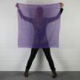 Cotton Scarf - Indian pattern 1 - purple Lurex gold - squared kerchief