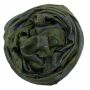 Pañuelo de algodón - Estampado de India 1 - verde oliva Lúrex multicolor - Pañuelo cuadrado para el cuello