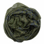 Pañuelo de algodón - Estampado de India 1 - verde oliva Lúrex dorado - Pañuelo cuadrado para el cuello