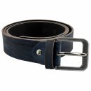 Leather belt 4cm leather belt with buckle dark blue marbled