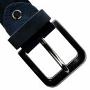 Leather belt 4cm leather belt with buckle dark blue marbled
