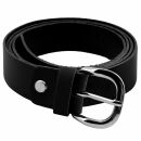 Leather belt 3cm leather belt with buckle black