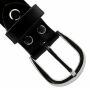 Leather belt hole pattern 3cm leather belt with buckle black