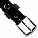 Leather belt hole pattern 2cm leather belt with buckle black
