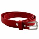 Leather belt 2cm leather belt with buckle red