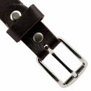 Cinturón de cuero con hebilla 2cm marron oscuro