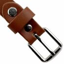 Cinturón de cuero con hebilla 2cm marron