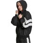 Ladies Crinkle Batwing Fledermaus Jacke black-white