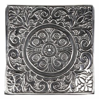 Räucherstäbchenhalter Schale Ornamentik silber Viereck