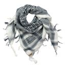 Kufiya white grey-blue dark Shemagh Arafat scarf