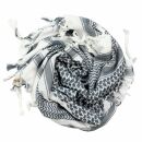 Kufiya white grey-blue dark Shemagh Arafat scarf