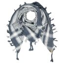 Kufiya Keffiyeh gris-azul oscuro blanco Pañuelo de...