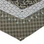 Scarf triangular - Flower pattern 2 - black - beige - brown