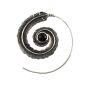 1x Spirale Ohrring Feder Stein schwarz silber Messing Creole Boho Ethno