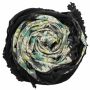 Pañuelo triangular - Dibujo de flores 1 - negro - verde - Bufanda - Paño