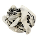 Cotton Scarf skulls white black squared kerchief