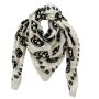 Cotton Scarf skulls white black squared kerchief