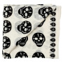 Cotton Scarf skulls white black squared kerchief