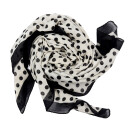 Cotton Scarf Dots 1,3cm white black squared kerchief