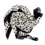 Cotton Scarf Dots 1,3cm white black squared kerchief