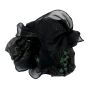 Cotton Scarf Indian pattern 1 black grey flowers green squared kerchief