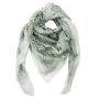 Pañuelo de algodón Estampado de India 1 blanco blanco flores verdes Pañuelo cuadrado