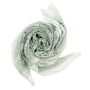 Pañuelo de algodón Estampado de India 1 blanco blanco flores verdes Pañuelo cuadrado