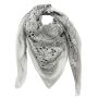Pañuelo de algodón Estampado de India 1 blanco negro flores negras Pañuelo cuadrado